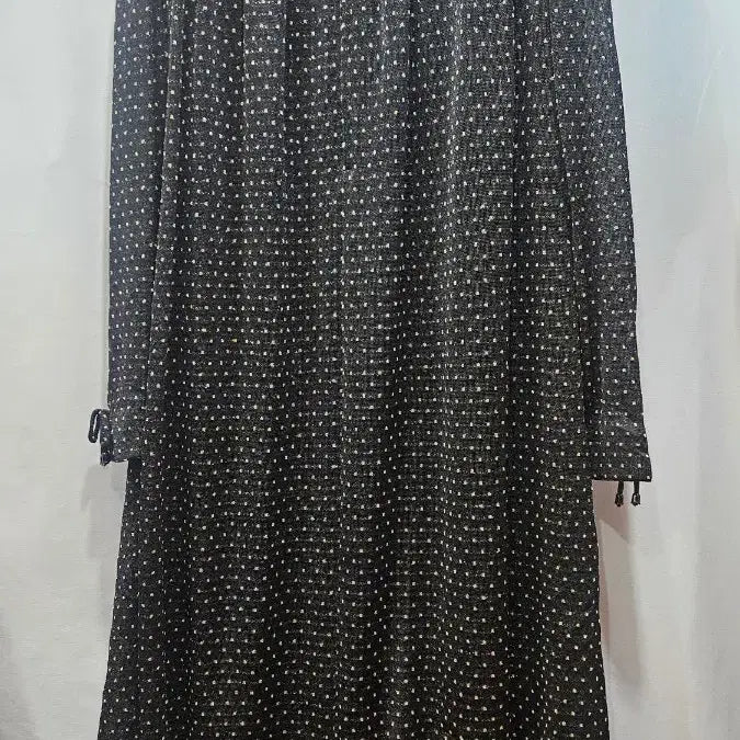 [BUNJANG] Vintage Black Polka Dot Frill Rayon Dress / 일본제 검정 골드 땡땡이   캉캉프릴 빈티지 원피스 ss1
