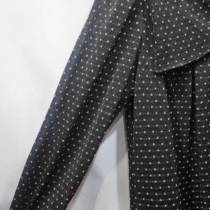 [BUNJANG] Vintage Black Polka Dot Frill Rayon Dress / 일본제 검정 골드 땡땡이   캉캉프릴 빈티지 원피스 ss1