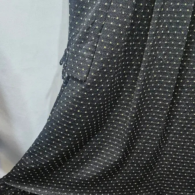 [BUNJANG] Vintage Black Polka Dot Frill Rayon Dress / 일본제 검정 골드 땡땡이   캉캉프릴 빈티지 원피스 ss1