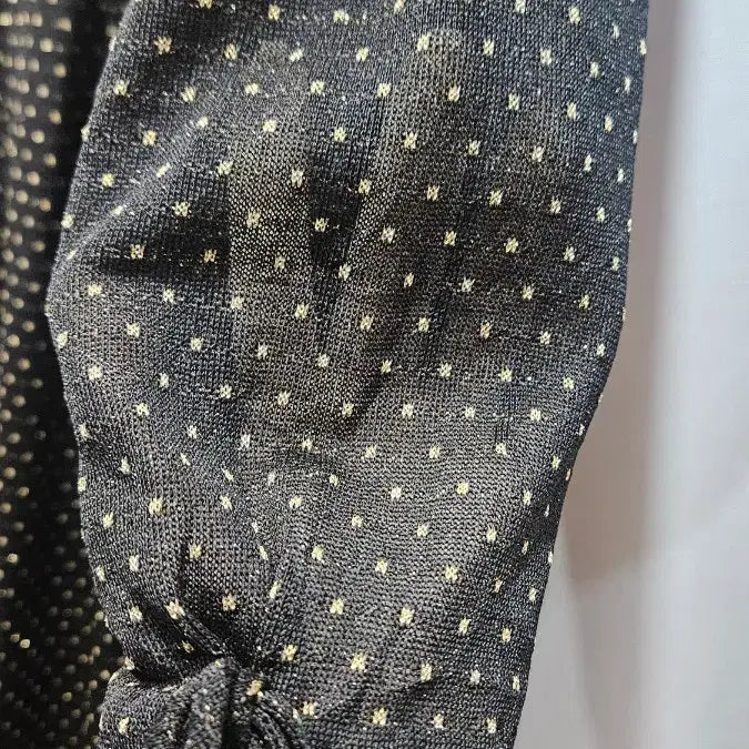 [BUNJANG] Vintage Black Polka Dot Frill Rayon Dress / 일본제 검정 골드 땡땡이   캉캉프릴 빈티지 원피스 ss1