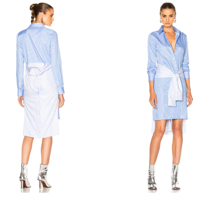 [BUNJANG] Maison Margiela Striped Shirt Dress Blue 38 / 메종마르지엘라 스트라이프 셔츠 원피스 블루 38