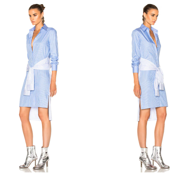 [BUNJANG] Maison Margiela Striped Shirt Dress Blue 38 / 메종마르지엘라 스트라이프 셔츠 원피스 블루 38