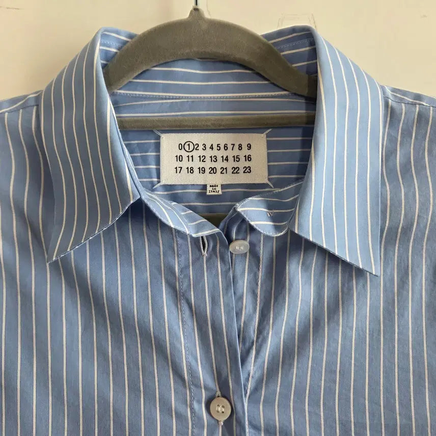 [BUNJANG] Maison Margiela Striped Shirt Dress Blue 38 / 메종마르지엘라 스트라이프 셔츠 원피스 블루 38