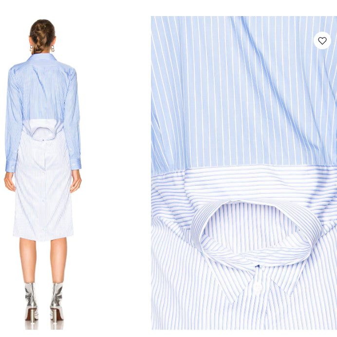 [BUNJANG] Maison Margiela Striped Shirt Dress Blue 38 / 메종마르지엘라 스트라이프 셔츠 원피스 블루 38