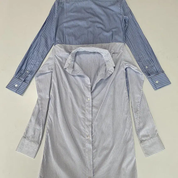 [BUNJANG] Maison Margiela Striped Shirt Dress Blue 38 / 메종마르지엘라 스트라이프 셔츠 원피스 블루 38