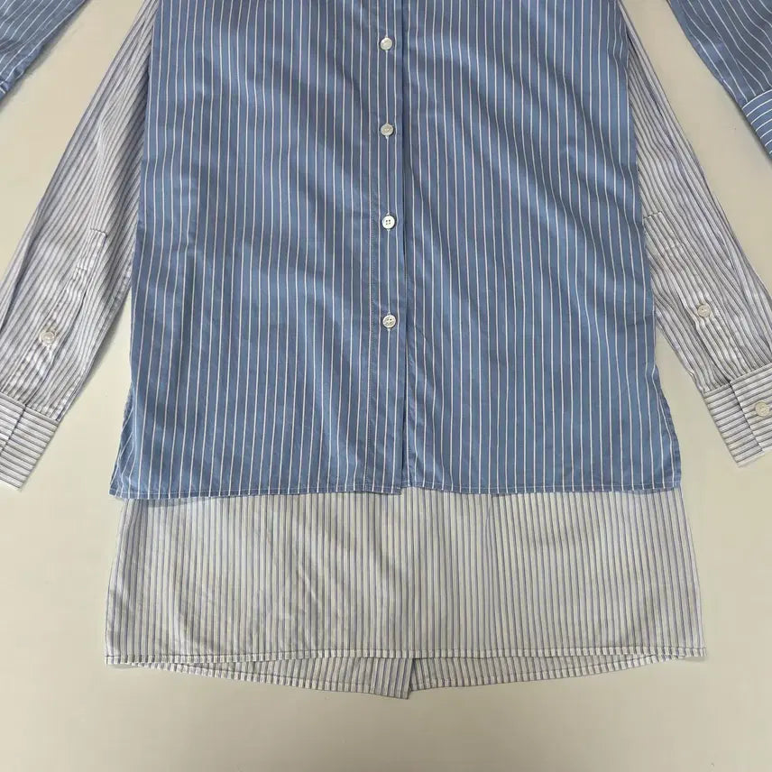 [BUNJANG] Maison Margiela Striped Shirt Dress Blue 38 / 메종마르지엘라 스트라이프 셔츠 원피스 블루 38