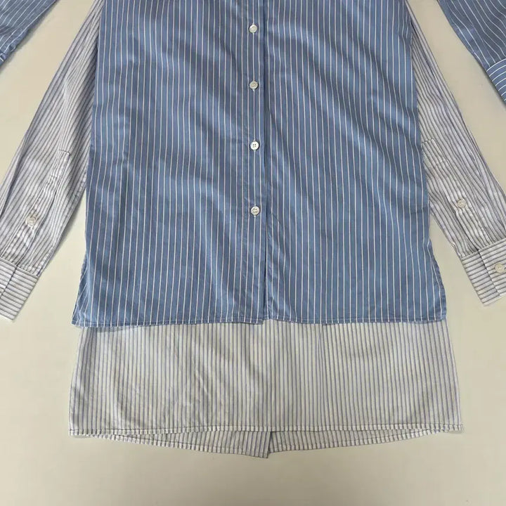 [BUNJANG] Maison Margiela Striped Shirt Dress Blue 38 / 메종마르지엘라 스트라이프 셔츠 원피스 블루 38
