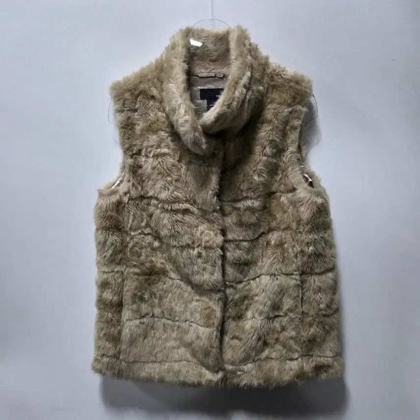 [BUNJANG] H&amp;M Beige Faux Fur Vest Jacket (Size 34) / H&amp;M 여성 베이지 퍼 조끼 자켓 34 26031803