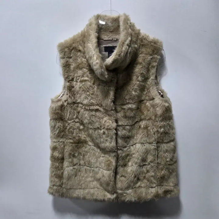 [BUNJANG] H&amp;M Beige Faux Fur Vest Jacket (Size 34) / H&amp;M 여성 베이지 퍼 조끼 자켓 34 26031803