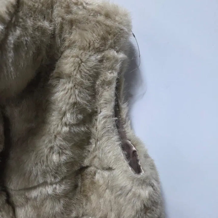 [BUNJANG] H&amp;M Beige Faux Fur Vest Jacket (Size 34) / H&amp;M 여성 베이지 퍼 조끼 자켓 34 26031803
