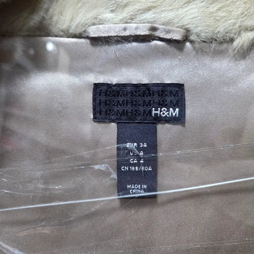 [BUNJANG] H&amp;M Beige Faux Fur Vest Jacket (Size 34) / H&amp;M 여성 베이지 퍼 조끼 자켓 34 26031803