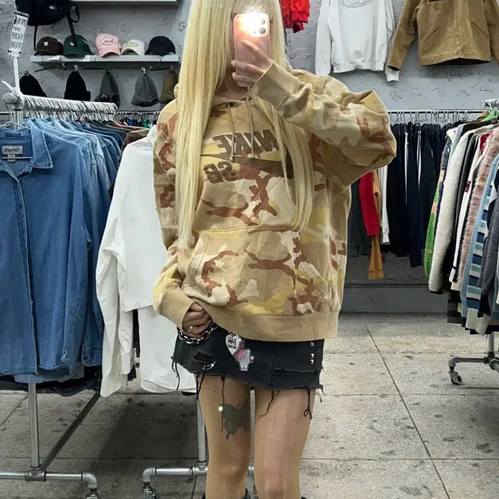 [BUNJANG] Nike SB Camo Big Logo Hoodie / 나이키SB 카모 빅로고 후드