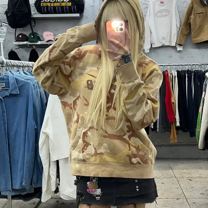 [BUNJANG] Nike SB Camo Big Logo Hoodie / 나이키SB 카모 빅로고 후드