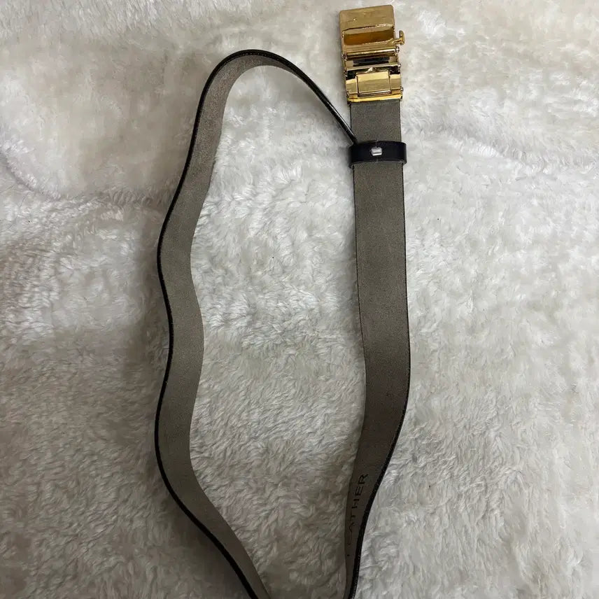 [BUNJANG] Jaguar Leather Gold Buckle Automatic Belt / 재규어 가죽 골드 버클 자동 벨트