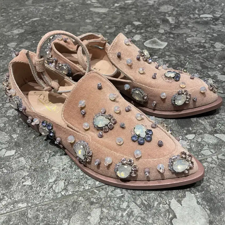 [BUNJANG] Anouki Velvet Shoes with Cubic Embellishments / Anouki 큐빅장식 벨벳슈즈