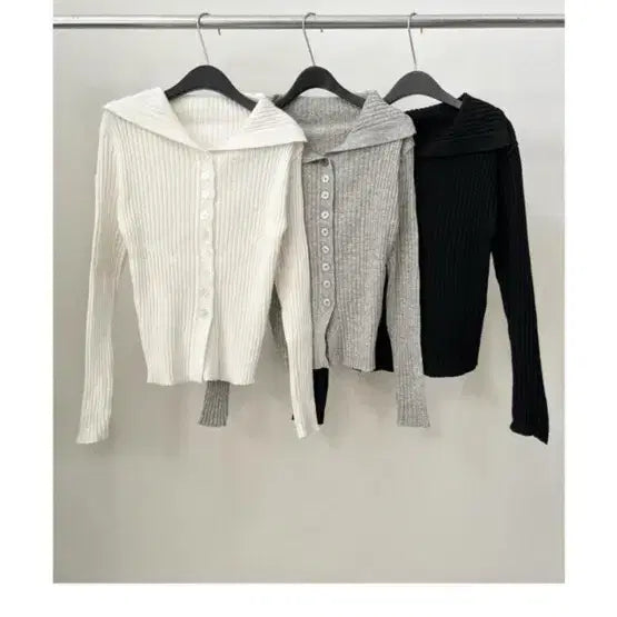 [BUNJANG] UUR Glow Button Rib Knit Ivory / 원가 5.0 유유알 uur글로우 버튼 리브니트 아이보리