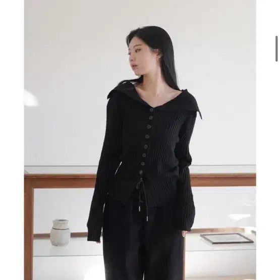 [BUNJANG] UUR Glow Button Rib Knit Ivory / 원가 5.0 유유알 uur글로우 버튼 리브니트 아이보리
