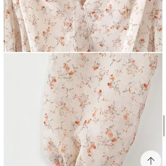 [BUNJANG] Floral Chiffon Shirring Mini Dress / 잔꽃 쉬폰 셔링 미니 원피스