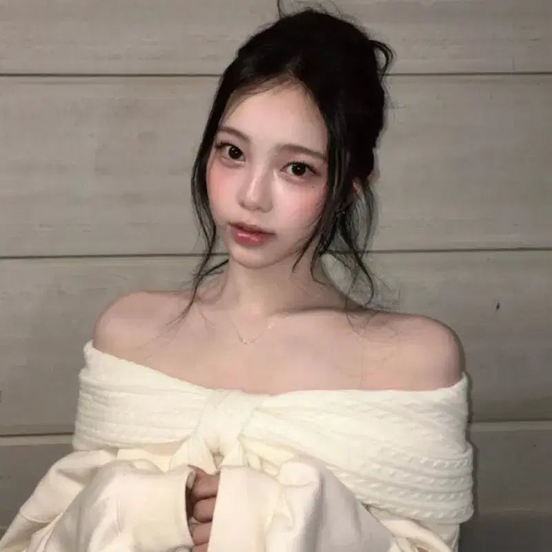 [BUNJANG] thetis Ribbon Hooded Sweatshirt Ivory / 더티스 thetis 리본 후드 아이보리 기모ver