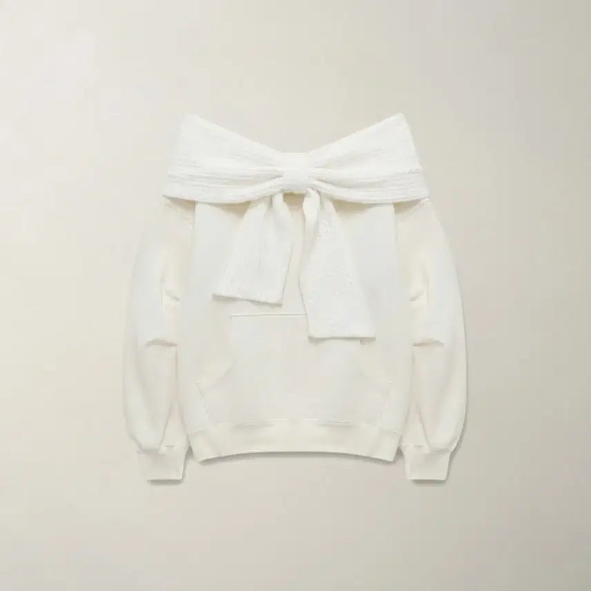 [BUNJANG] thetis Ribbon Hooded Sweatshirt Ivory / 더티스 thetis 리본 후드 아이보리 기모ver