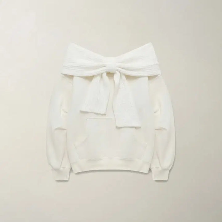 [BUNJANG] thetis Ribbon Hooded Sweatshirt Ivory / 더티스 thetis 리본 후드 아이보리 기모ver