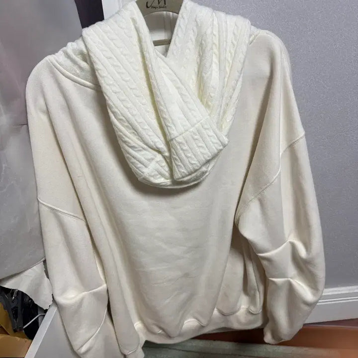 [BUNJANG] thetis Ribbon Hooded Sweatshirt Ivory / 더티스 thetis 리본 후드 아이보리 기모ver
