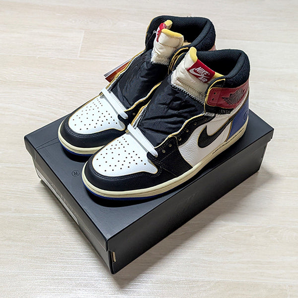 [BUNJANG] Nike Jordan 1 x Fragment x Union Black and Varsity Red Sneakers / 조던 1 x 프라그먼트 x 유니온 / 블랙 앤 바시티 레드 (260)