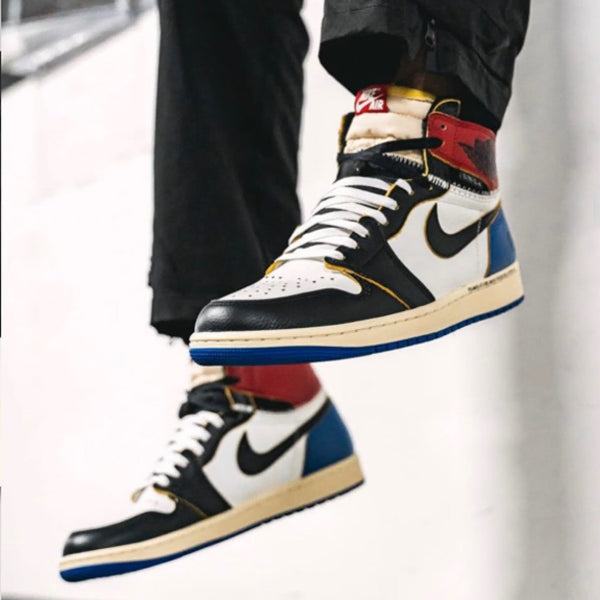 [BUNJANG] Nike Jordan 1 x Fragment x Union Black and Varsity Red Sneakers / 조던 1 x 프라그먼트 x 유니온 / 블랙 앤 바시티 레드 (260)