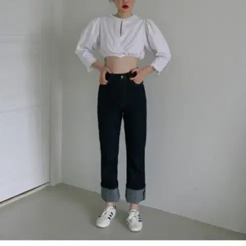 [BUNJANG] Freckle White Blouse and Pants Set / 프레클