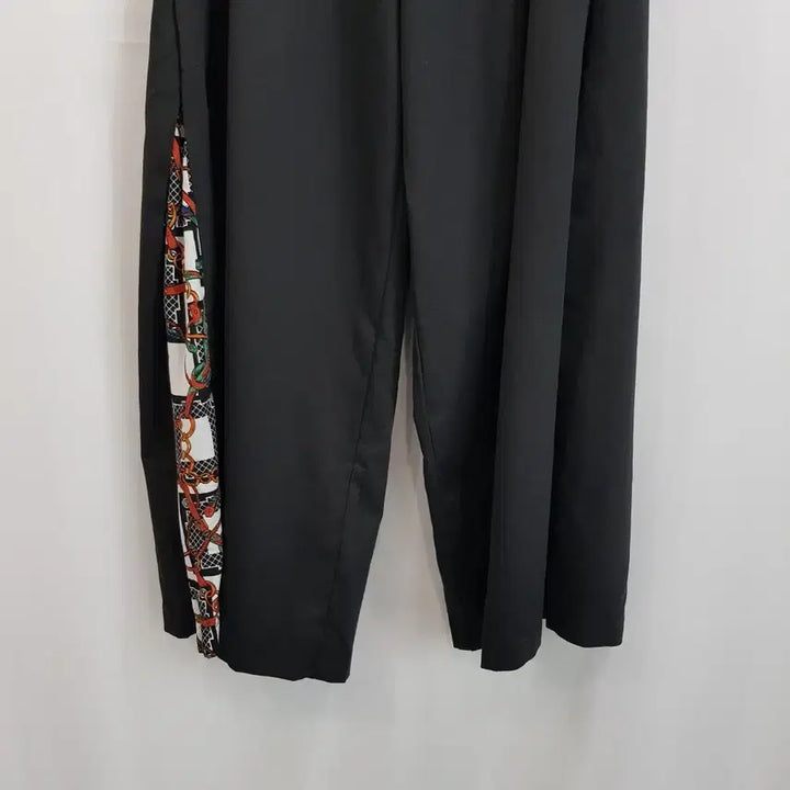 [SOLD OUT] 빈티지 밴딩 검정 아방가르드 와이드 통 바지 여M Q70