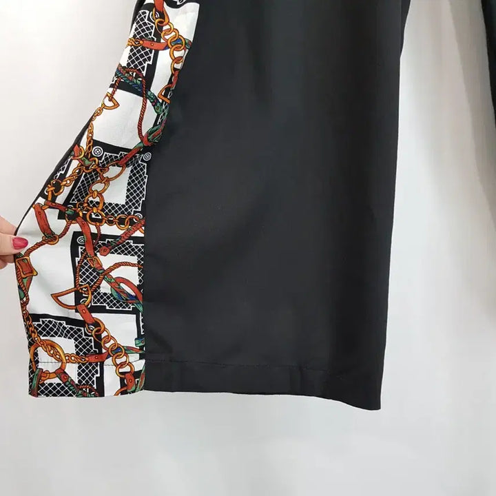 [SOLD OUT] 빈티지 밴딩 검정 아방가르드 와이드 통 바지 여M Q70