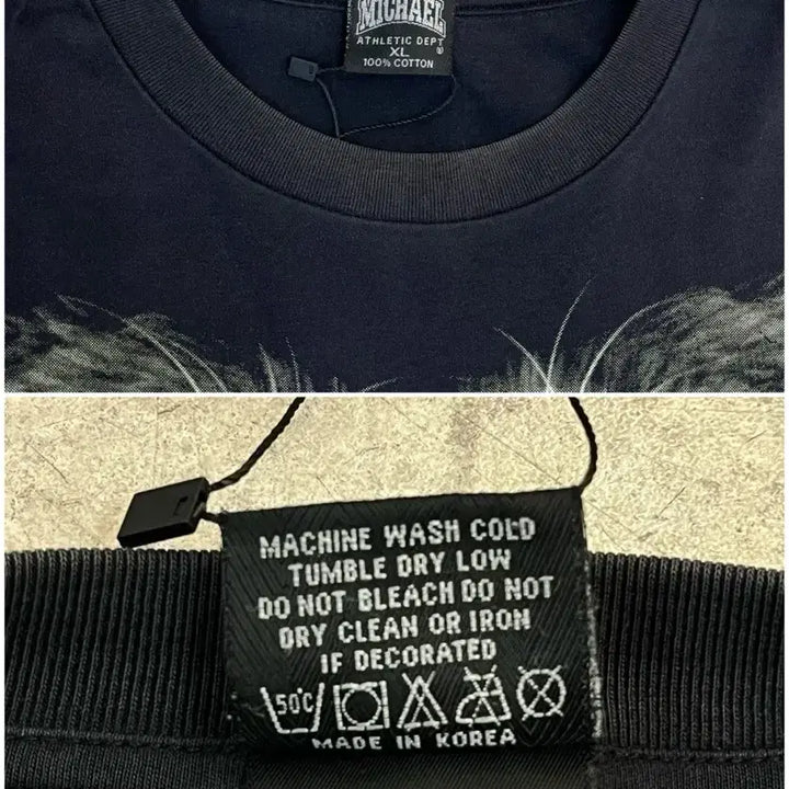 [BUNJANG] Vintage Wolf Print Long Sleeve T-shirt (Black, XL) / 빈티지 울프 프린팅 긴팔티 블랙 XL 