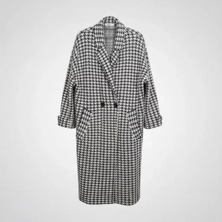 [BUNJANG] Zara Houndstooth Check Long Jacket Coat BK Size S / 여성S/ 자라 하운드 체크 롱 자켓 코트 BK 33-8