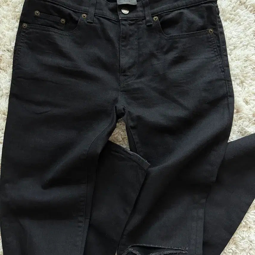 [BUNJANG] Saint Laurent D03 Slim-Fit Black Distressed Jeans / 생로랑 블랙 무파진 19년 32