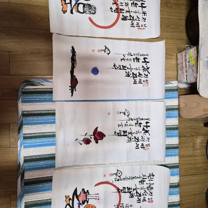 [BUNJANG] Suan Buddhist Monk Paintings (4) Bundle Set / 그림 수안스님4점