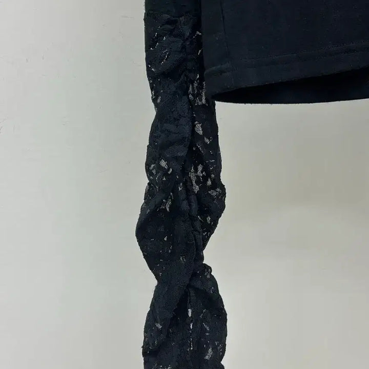 [BUNJANG] INGRID Vintage Black Lace Long Sleeve Top / 일본빈티지 블랙 레이스 워머 롱슬리브 긴팔 이너 티셔츠