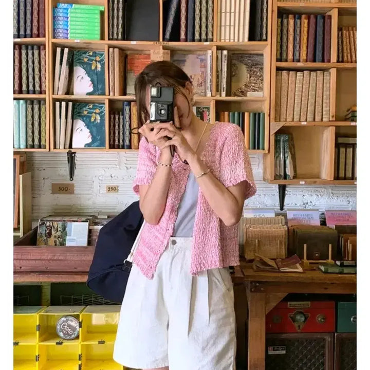 [BUNJANG] UnderB Mayvi Short-Sleeve Cardigan / 언더비 goody 반팔 가디건