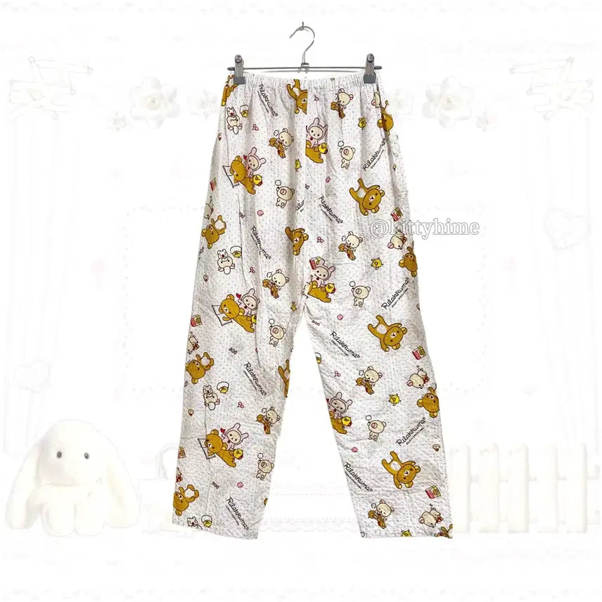 [BUNJANG] Rilakkuma Usagi Korilakkuma Pink Dot Pajamas / rilakkuma 우사기코리락쿠마 반팔 파자마 코리락쿠마 잠옷 갸루