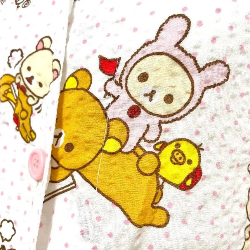 [BUNJANG] Rilakkuma Usagi Korilakkuma Pink Dot Pajamas / rilakkuma 우사기코리락쿠마 반팔 파자마 코리락쿠마 잠옷 갸루