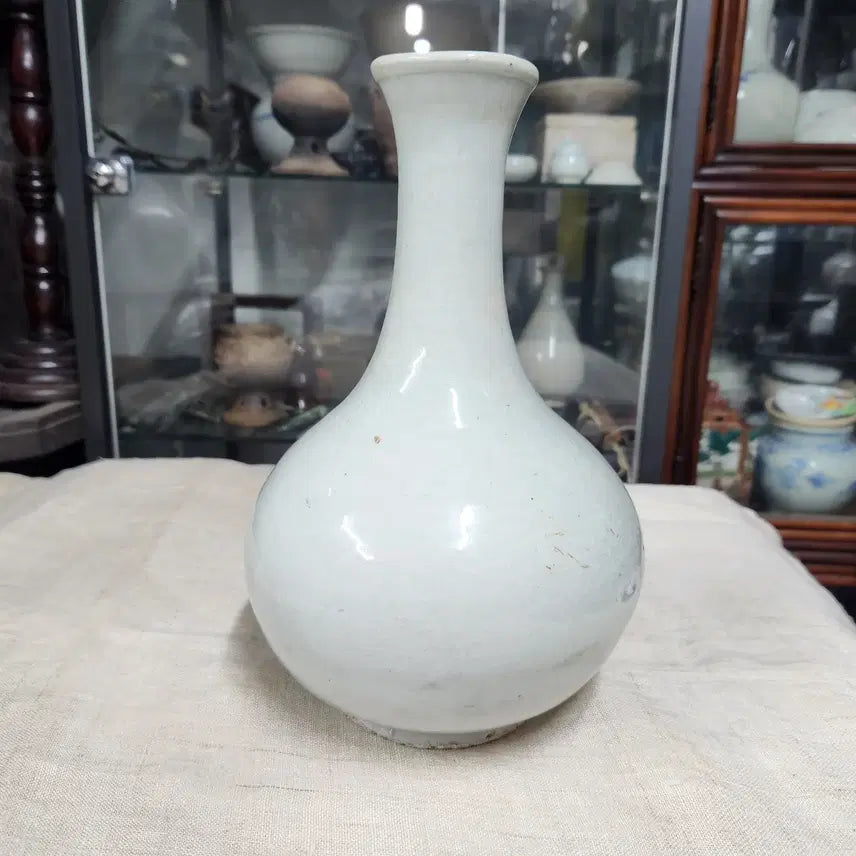 [BUNJANG] Joseon Dynasty Late Period White Porcelain Vase / 진품 조선후기 백자주병