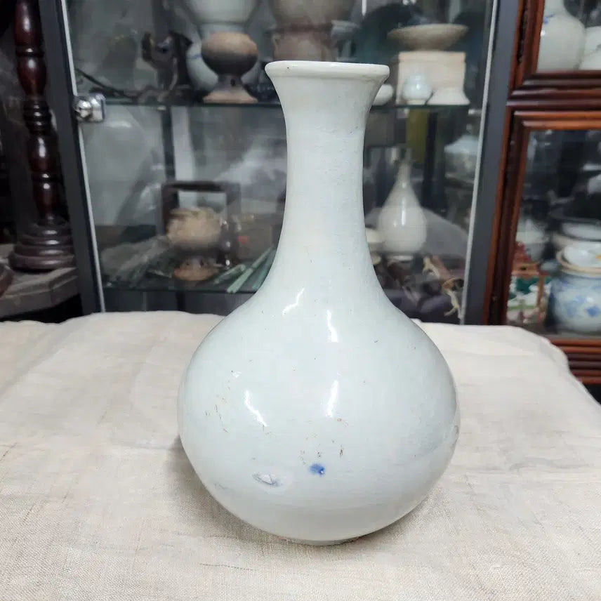 [BUNJANG] Joseon Dynasty Late Period White Porcelain Vase / 진품 조선후기 백자주병