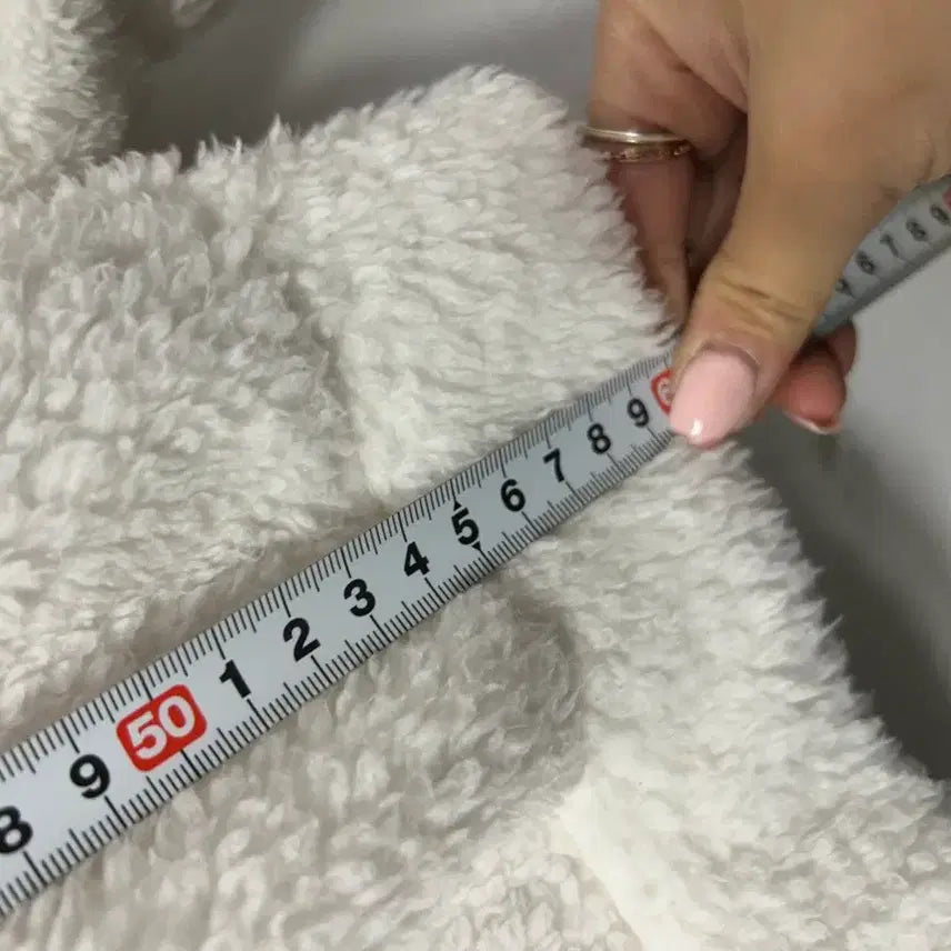 [BUNJANG] National Geographic Ivory Fleece Hoodie S / 내셔널지오그래픽 뽀글이 후드티 아이보리 S