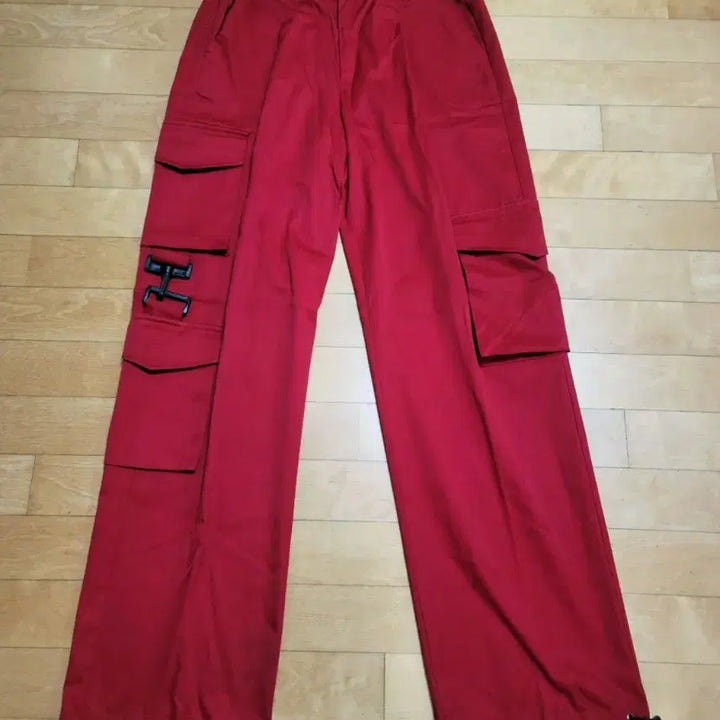 [BUNJANG] ESC Studio 3-Pocket Cargo Pants Red / ESC STUDIO 3포켓 카고 팬츠 레드 / OS
