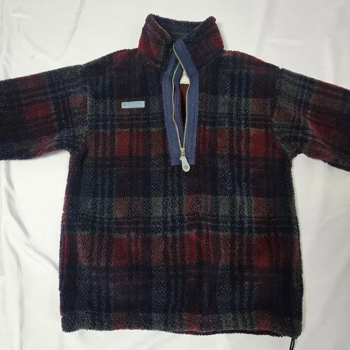 [BUNJANG] Columbia Check Pattern Sherpa Fleece Jacket - Vintage L / 90s 콜롬비아 컬럼비아 체크패턴 쉐르파플리스 후리스자켓 빈티지 일본L