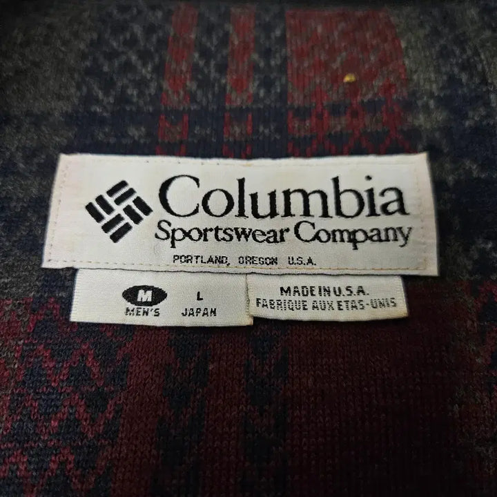 [BUNJANG] Columbia Check Pattern Sherpa Fleece Jacket - Vintage L / 90s 콜롬비아 컬럼비아 체크패턴 쉐르파플리스 후리스자켓 빈티지 일본L