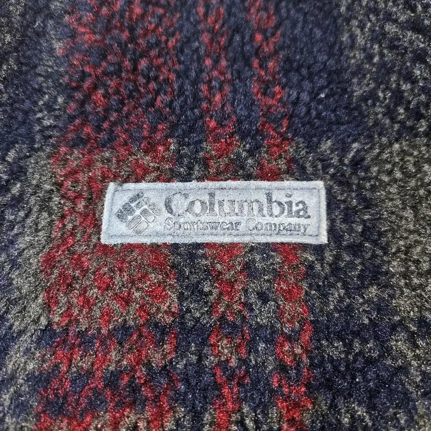 [BUNJANG] Columbia Check Pattern Sherpa Fleece Jacket - Vintage L / 90s 콜롬비아 컬럼비아 체크패턴 쉐르파플리스 후리스자켓 빈티지 일본L
