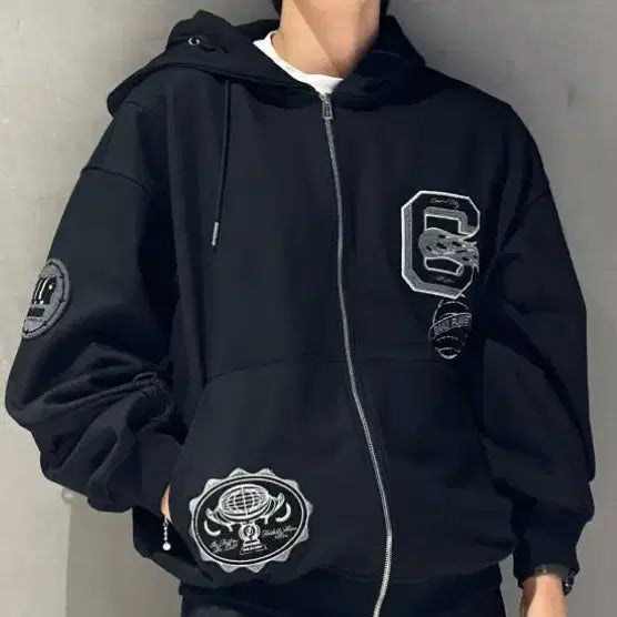 [BUNJANG] Songzio Homme DC Collaboration Hooded Zip-up / 송지오 옴므 X DC 후드집업 블랙