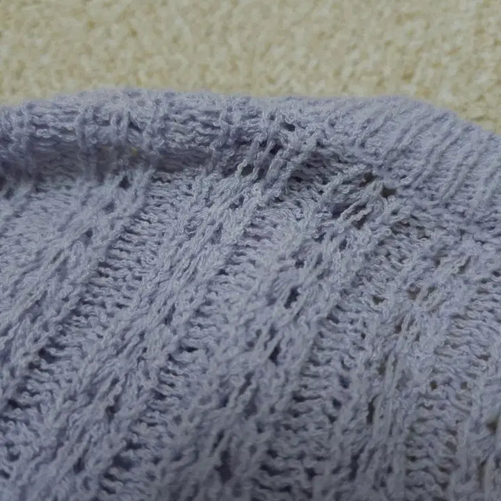 [SOLD OUT] (F)Mymyt 여성 브이넥 가디건 긴팔 그물 라이트퍼플