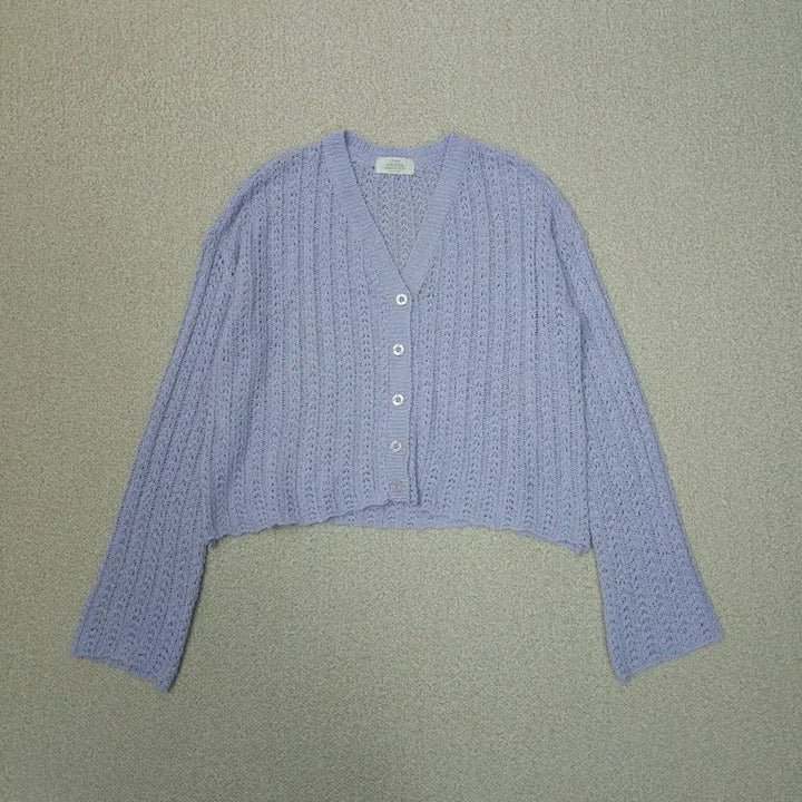 [SOLD OUT] (F)Mymyt 여성 브이넥 가디건 긴팔 그물 라이트퍼플