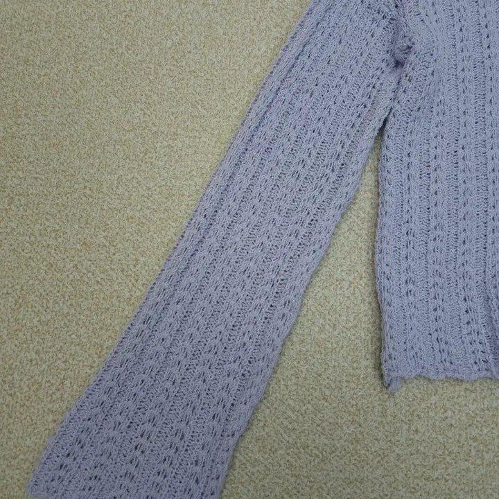 [SOLD OUT] (F)Mymyt 여성 브이넥 가디건 긴팔 그물 라이트퍼플